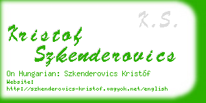kristof szkenderovics business card