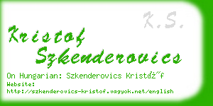 kristof szkenderovics business card